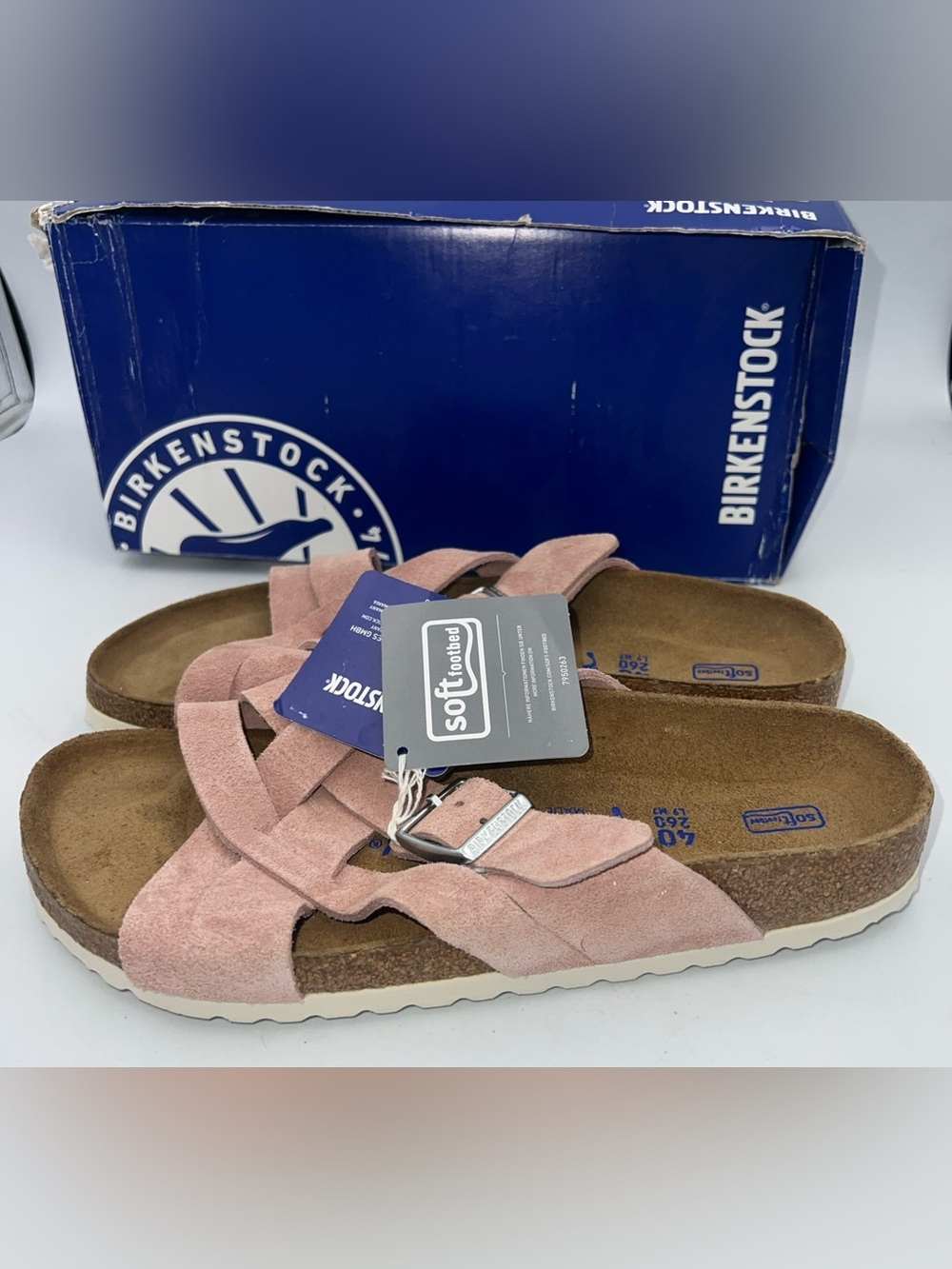 Birkenstock Lugano Suede Pink Clay Sandals EU40 Women US 9-9.5 Narrow/Reg NEW - Picture 6 of 13